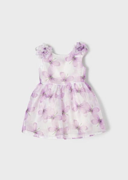 Mayoral 3911 Lilac Floral Occasion Dress