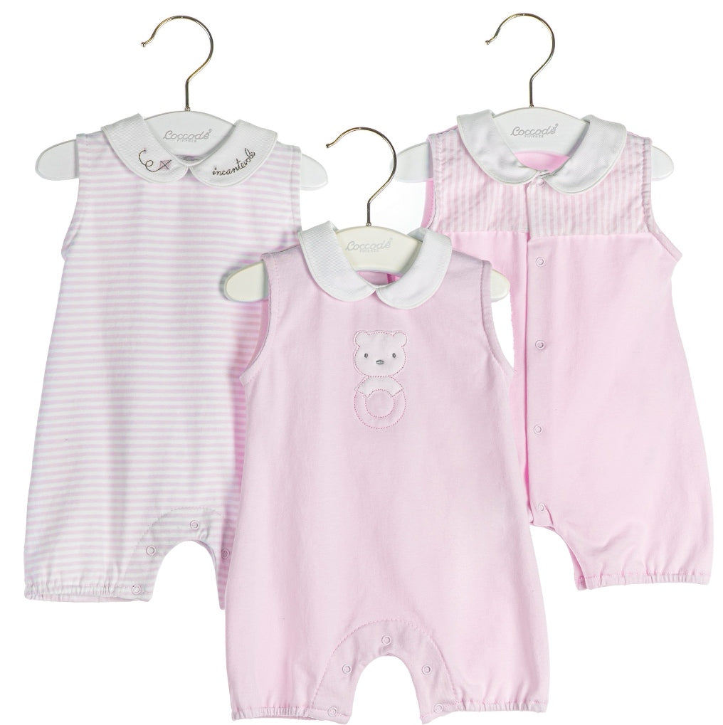 Coccode 7145 Pale Pink 3 Pack Rompers
