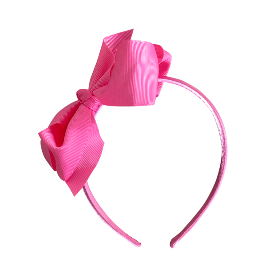 deep pink bow hairband