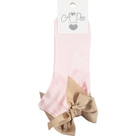 Adee Presley Pale Pink Bow Ankle Sock